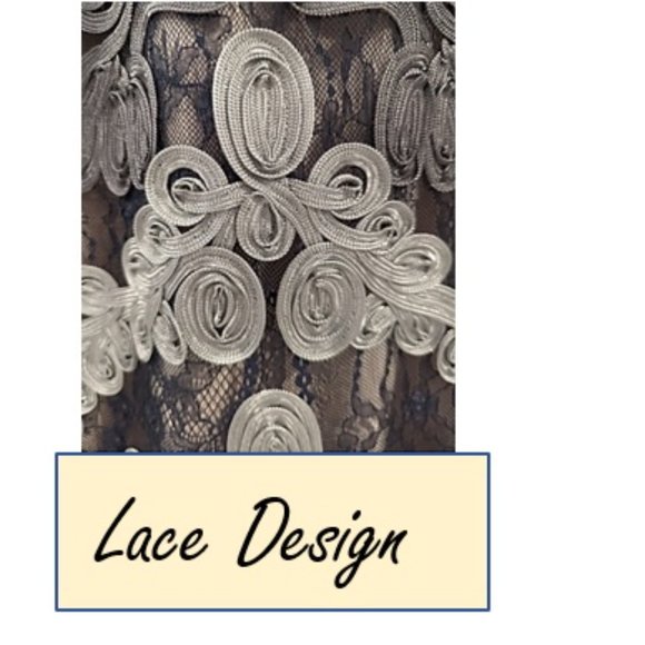 Designer JS Collections Lace Midi Evening Dress & Matching Earrings - Picture 7 of 14